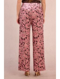 Satin trousers, floral print
