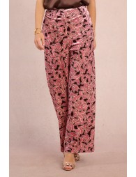 Satin trousers, floral print