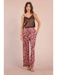 Satin trousers, floral print