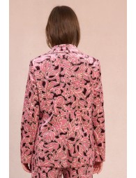 Blazer satiné, imprimé fleuri
