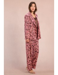Blazer satiné, imprimé fleuri