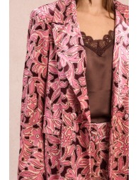 Blazer satiné, imprimé fleuri