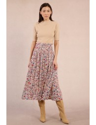 High-waisted skirt, bohemian print