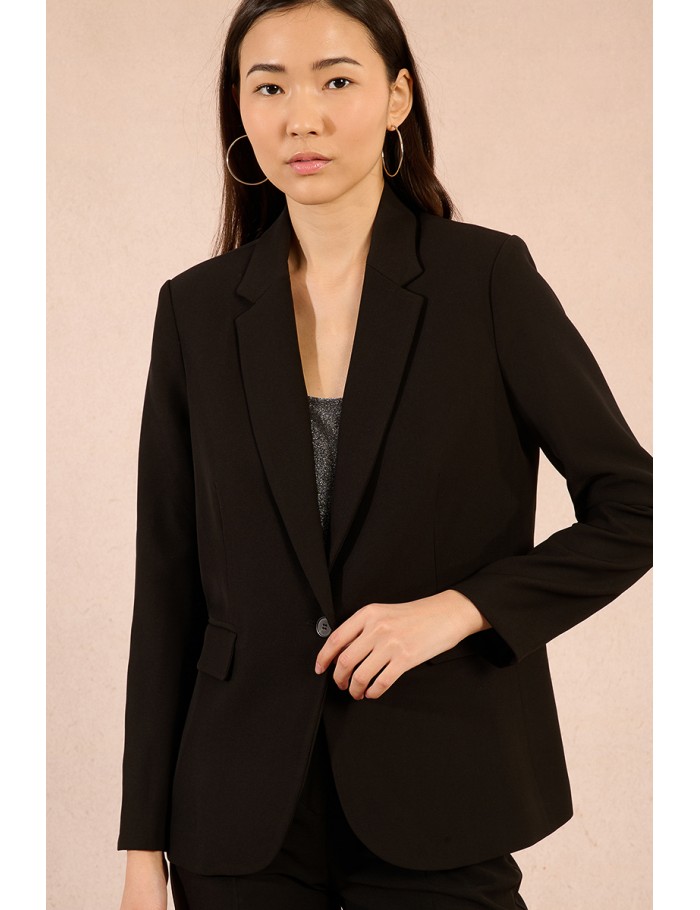 Blazer droit, col tailleur