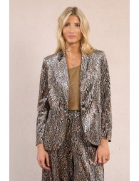 Satin blazer, leopard print