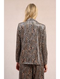 Satin blazer, leopard print