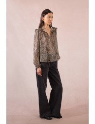 Blusa  de manga larga con lazada y estampado