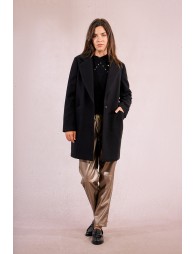 Manteau droit à col tailleur