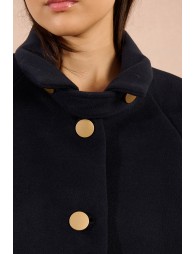 Straight felt coat with large buttons