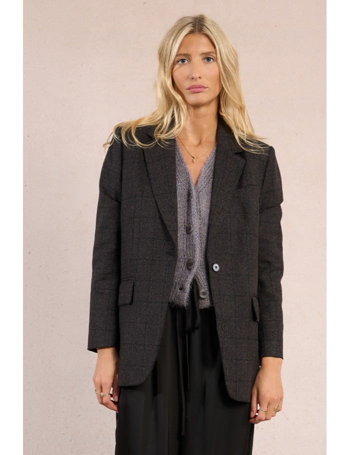 Blazer droit à carreaux