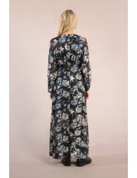 Robe longue en voile imprimé