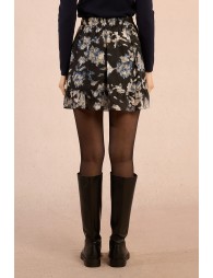 Printed mini skirt, in voile