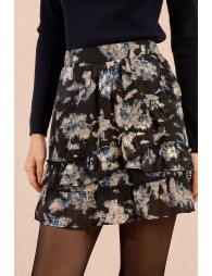 Printed mini skirt, in voile
