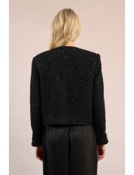 Veste courte texturée, fils métallisés