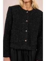 Veste courte texturée, fils métallisés