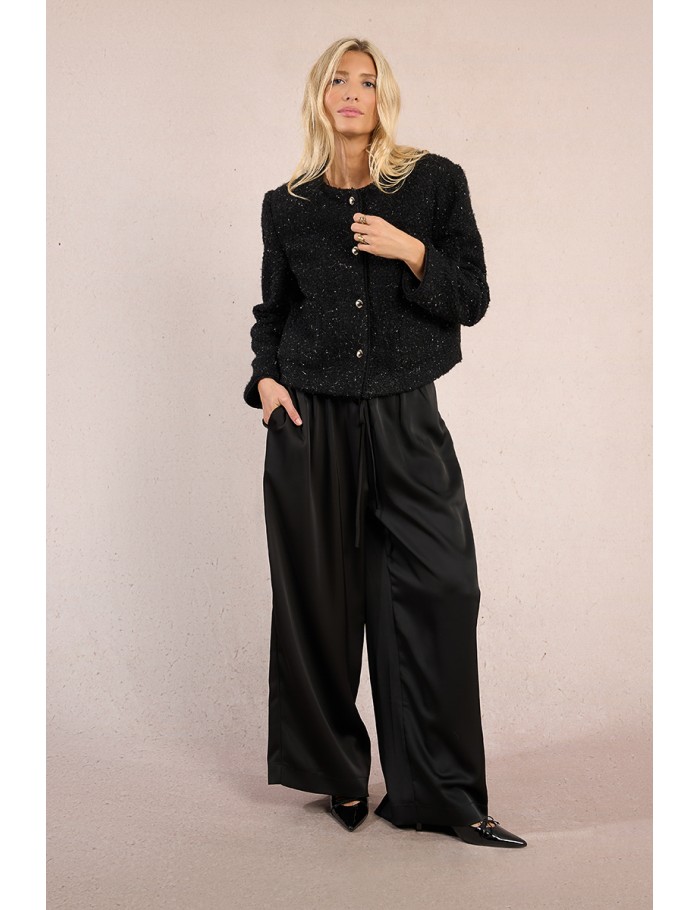 Veste courte texturée, fils métallisés