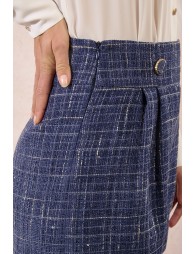 Short taille haute en tweed