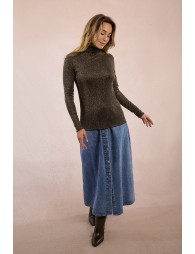 Jersey  de manga larga en tejido brillante