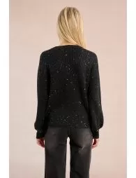 Pull col V à sequins