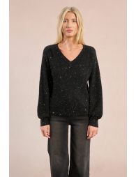 V-neck sweater with sequins