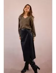 Pull col V à sequins