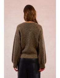 V-neck sweater with sequins