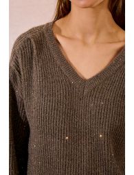 V-neck sweater with sequins