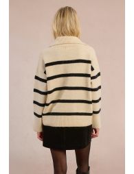 Striped polo sweater