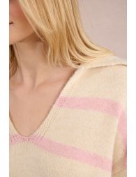 Striped polo sweater