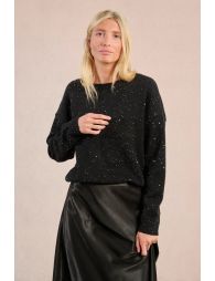 Halter sweater with sequins