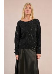 Halter sweater with sequins