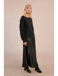 Halter sweater with sequins