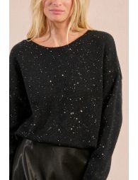 Halter sweater with sequins