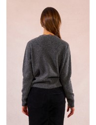 Scalloped cardigan with lace