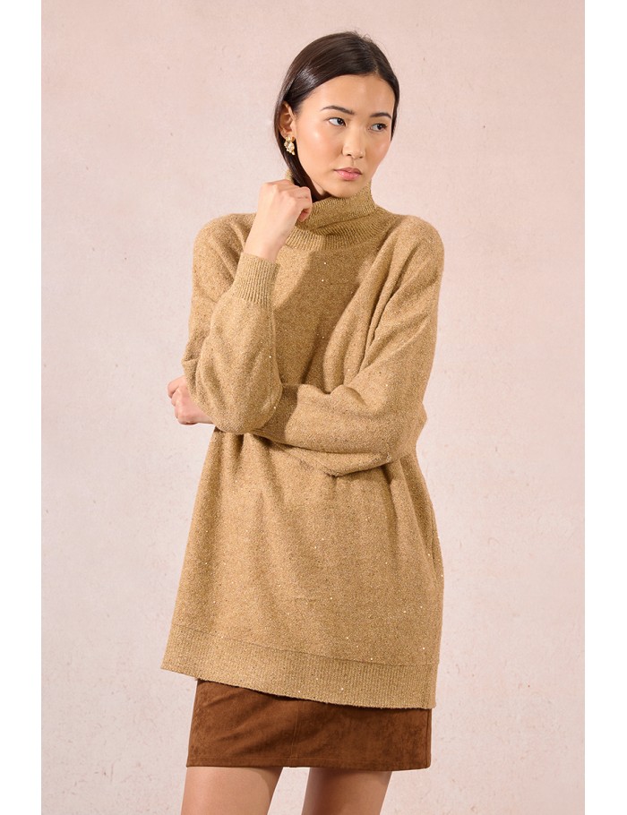 Pull oversize en maille et sequins