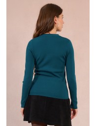 Knitted sweater, fancy neckline