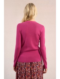Knitted sweater, fancy neckline