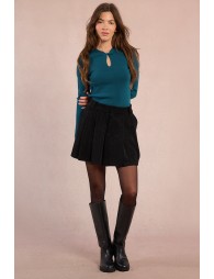 Jupe-short plissée en velours