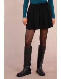 Jupe-short plissée en velours