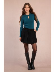Jupe-short plissée en velours