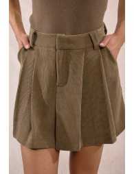 Jupe-short plissée en velours