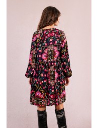 Short dress, ethnic print