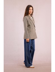 Veste blazer droite à chevrons
