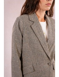 Veste blazer droite à chevrons