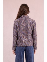 Veste courte en tweed, parsemée de strass