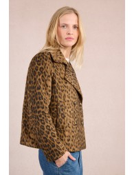 Overcoat coat, leopard print