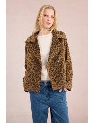 Overcoat coat, leopard print