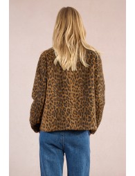 Overcoat coat, leopard print