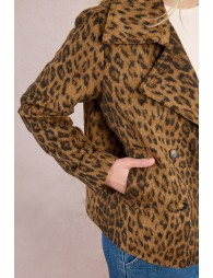 Overcoat coat, leopard print