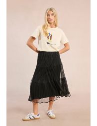 Long tulle skirt with rhinestones